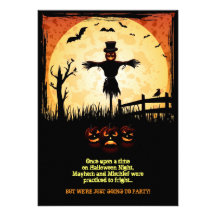 Vogelscheuche-Mondschein-Halloween-Party-Karte Personalisierte Einladungskarte