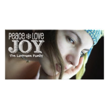 Volles Foto-FriedensLiebe-Freude-Weihnachten Individuelle Photo Karte