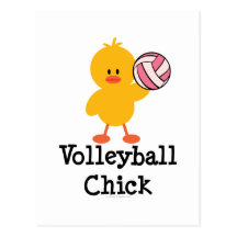 Volleyball-Küken-Postkarte