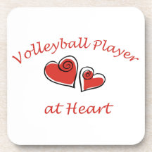 Volleyball Player at Heart Drink Coasters