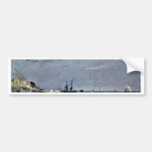 Von Brighton-Strand mit Segelbooten (Kohlen-Schiff Autosticker