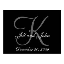 Vorname-Anfangsmonogramm-Save the Date Karte Postkarten