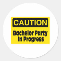 Vorsicht-Junggeselle-Party laufend Stickers