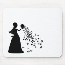 Voxeed Braut-Silhouette-Schwarz-Glitter Mousepads