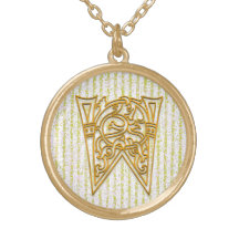 W-Anfangsmonogramm-"Goldpin-Streifen-" Halskette