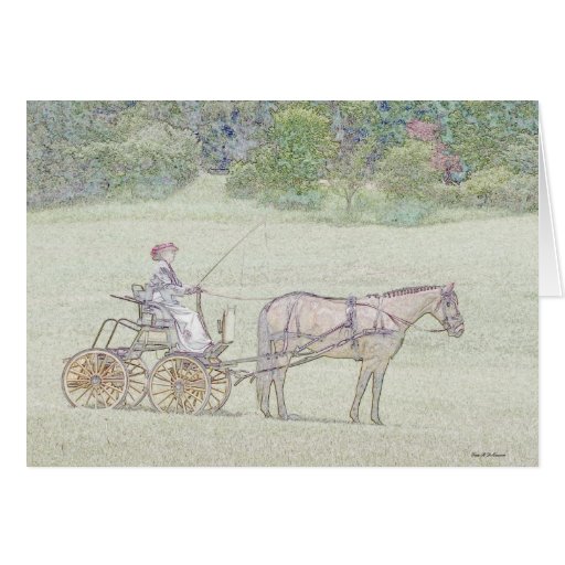 Wagenpferd Grußkarten