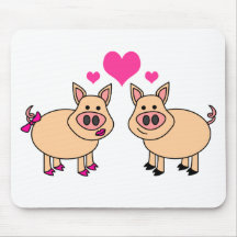 Wahre Liebe - niedlicher Schwein-Cartoon Mauspads
