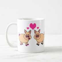 Wahre Liebe - niedlicher Schwein-Cartoon Kaffee Haferl
