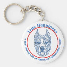Wahres Glück mit Amerikaner Staffordshire geerntet Schlüsselanhänger