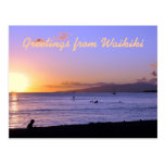 Waikiki Strand-Sonnenuntergang-Postkarte