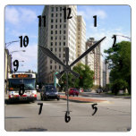 Waiting For The Bus Square Wallclock