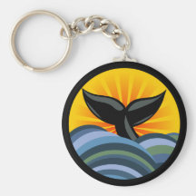 Wal-Schwanz und Wellen Keychain Schlüsselanhänger