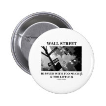 Wall Street wird mit zu vielem Betaalpha gepflaste Anstecknadelbuttons