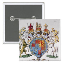 Wappen von König James I von England Anstecknadelbutton