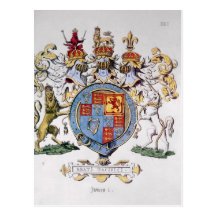 Wappen von König James I von England Postkarte