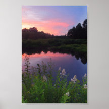 Ware-Fluss-Sommer-Sonnenuntergang Poster