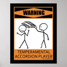 Warnender Temperamental Akkordeon-Spieler Plakate
