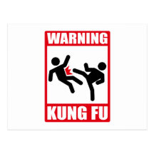 warnendes kung fu postkarte