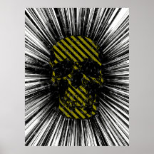 Warnendes Schädel-Plakat (Licht BG)