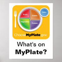 Was ist auf MyPlate? Plakat - Orange auf Weiß