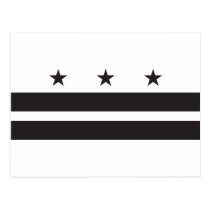 Washington DC-Flagge - Schwarzes postkarten