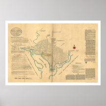 Washington DC-Plan-Karte durch L'Enfant 1791 Posterdrucke