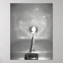 WASSER-Herz 2 (b&w erhöht) Plakat