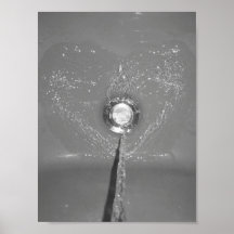 WASSER-Herz 3 (b&w geerntet) Posterdrucke