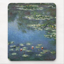 Wasser-Lilien, Monet, Vintage Impressionismus-Blum Mauspads
