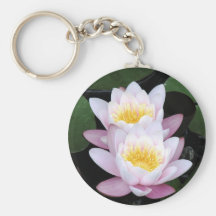Wasser-Lilien rundes Keychain Schlüsselbänder