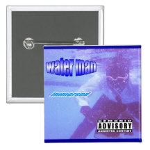 WASSER-MANN Quadrat-Knopf Anstecknadelbuttons