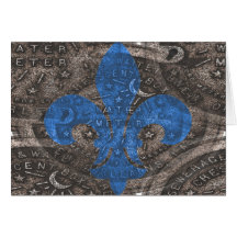 Wasser-Meterdeckel mit blauer Lilie Grußkarten