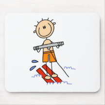 Wasser-Skifahren-Strichmännchen Mousepads
