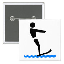 Wasser-Skifahrer Anstecknadelbutton