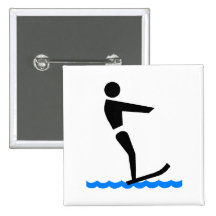 Wasser-Skifahrer Anstecknadelbutton