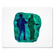 Wasserfarbe sillouttes von zwei Gitarrenspielern a Kunstphoto