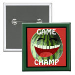 Wassermelone-Picknick-Spiel-Champions-Knopf Buttons