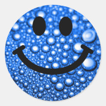 Wassertröpfchensmiley Runder Sticker