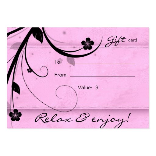 Wässriges Rosa der Salon-Geschenk-Karten-Wellness- Visitenkartenvorlage