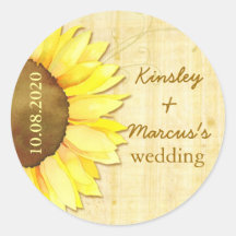 Watercolor-Sonnenblume, die Save the Date Aufklebe