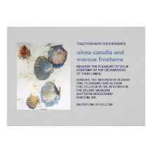 Watercolor-Strand-Muscheln, die Einladung Wedding 