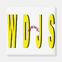 WDJS (gelber Druck) Magnet Kühlschrankmagnet