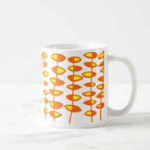 Wechselndes Blatt abstrakt - Orange und Gelb Tee Haferl
