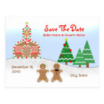 Wedding Save the Date - Lebkuchen-Kirchen-Szene Postkarten