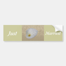Wedding Save the Date mit Tautropfen weißer Lilie Auto Aufkleber