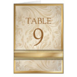 Wedding Tischnummer des formalen Champagnergolddam Karten