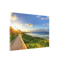 Weg mit Sonnenuntergang und Ozean. Maui. Segeltuch Leinwanddruck