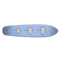 Wegweiser-Pfeil. Grau, Schwarzes und Blau Individuelles Skateboard