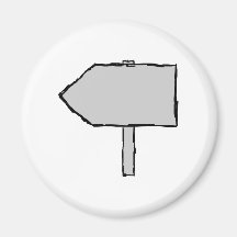 Wegweiser-Pfeil. Grau, Schwarzweiss. Kühlschrankmagnet