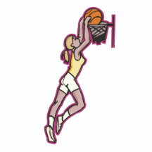 weiblicher Basketball-Spieler, der einen Ball eint Photo Statuen